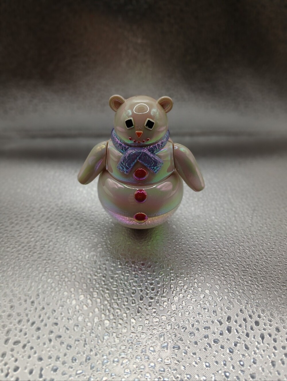 American Girl Doll Wobble Jingle Rattle White Polar Bear Snowman Plastic Toy